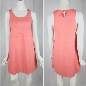 GAP Coral Pink Tiered Keyhole Mini Dress Size 2